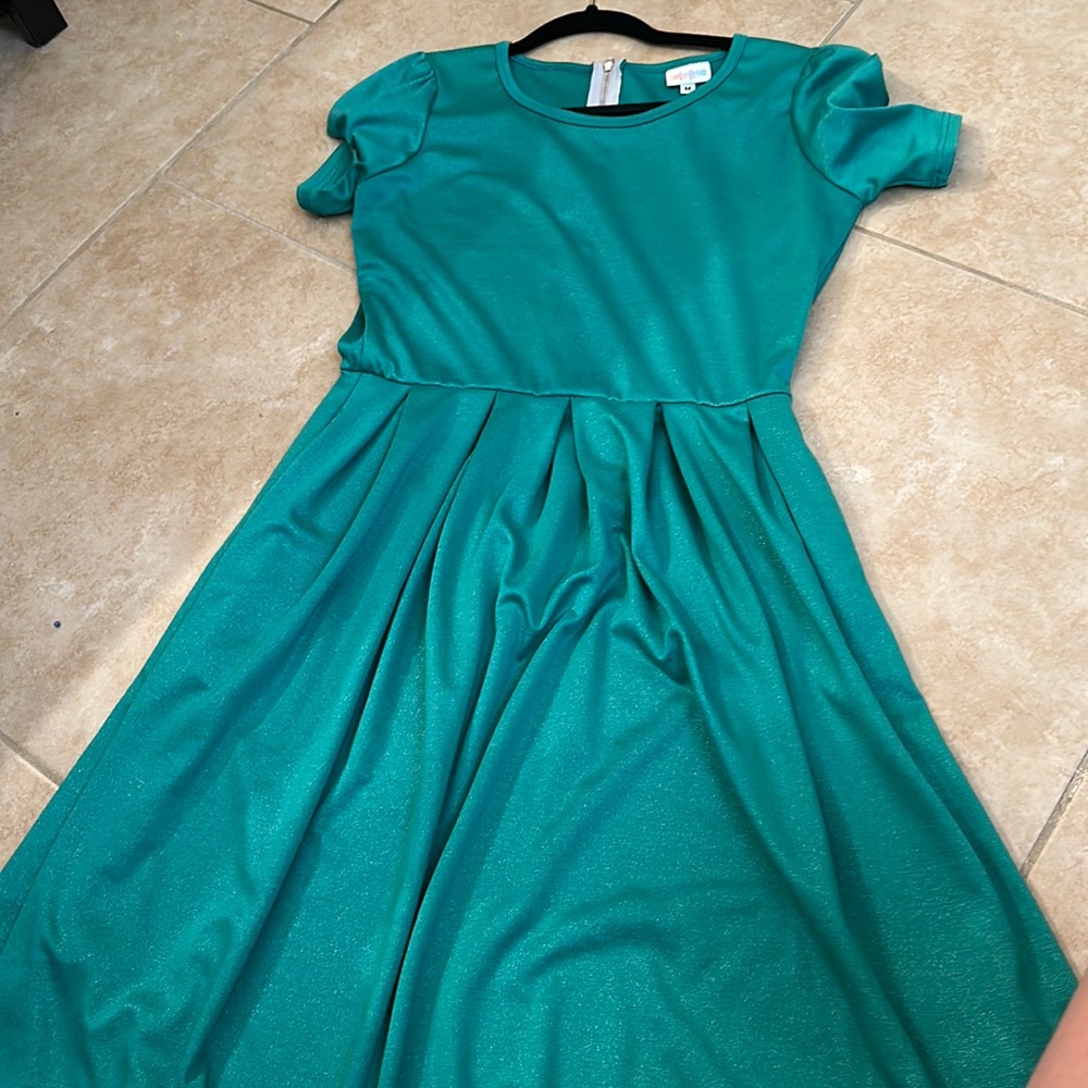 Green shimmer lularoe Amelia